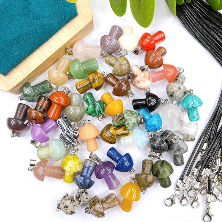 D-30 Crystal Mushroom Pendant(color dots