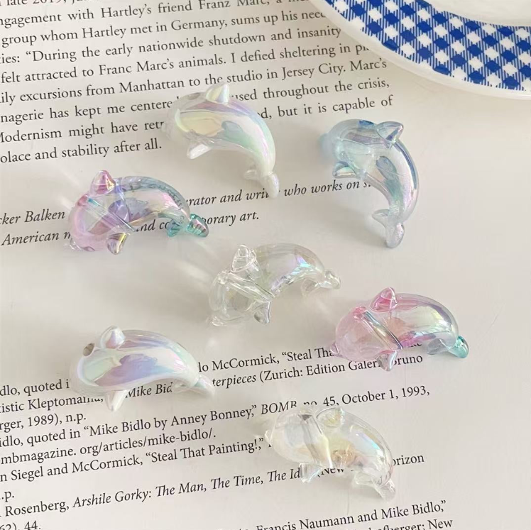 D-32 Electroplate Dolphin Beads (3pcs/bag (by charms