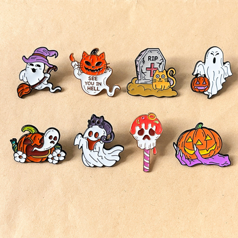 A-(New) D-07 Halloween Alloy Brooch(color dots