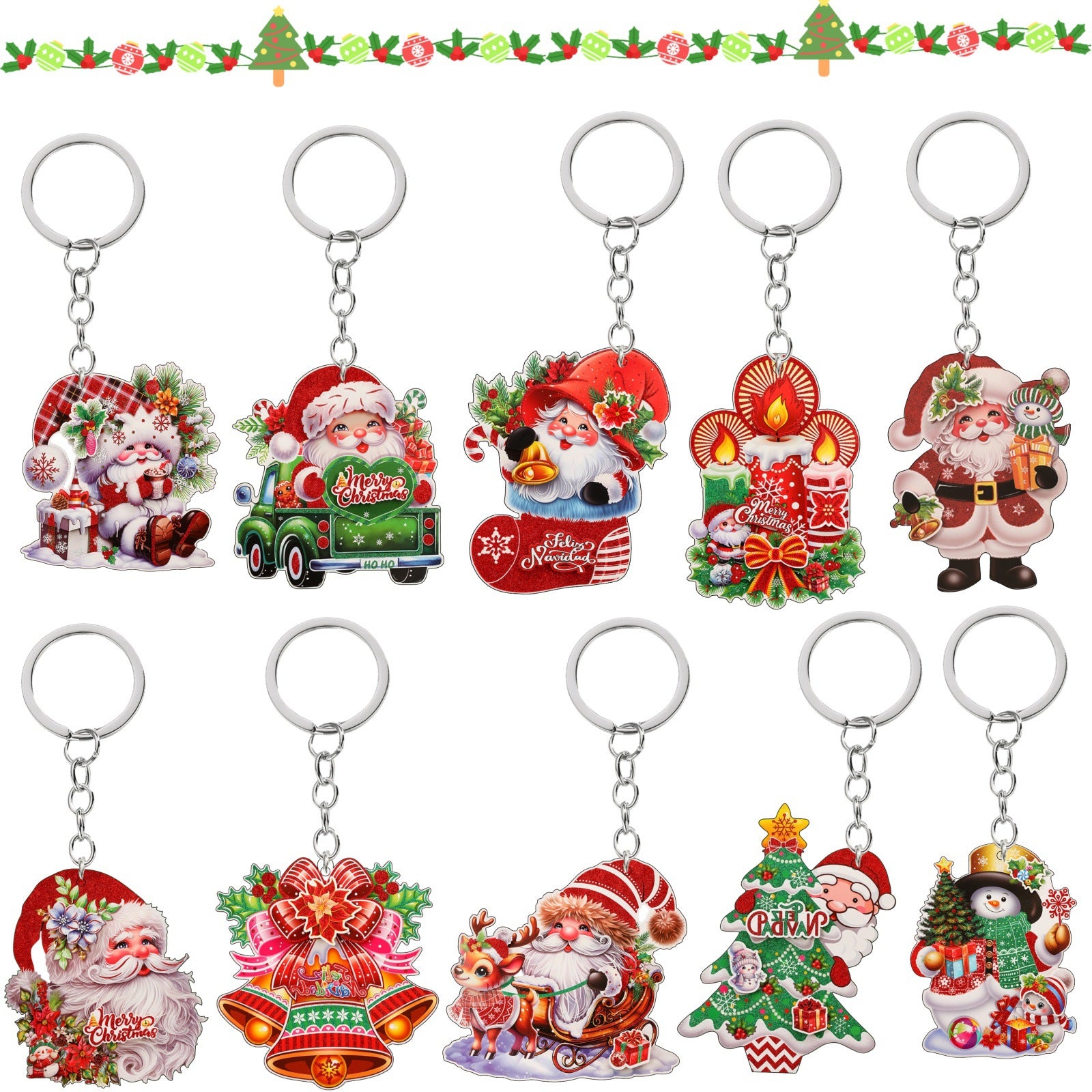 D-34 Christmas Keychain(color dots