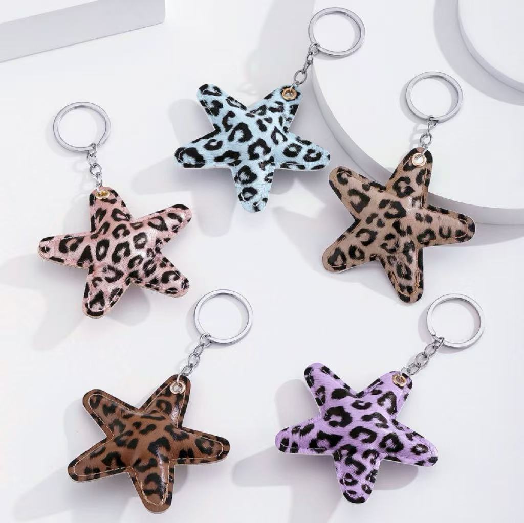 C-13 Leather Keychain (star/heart