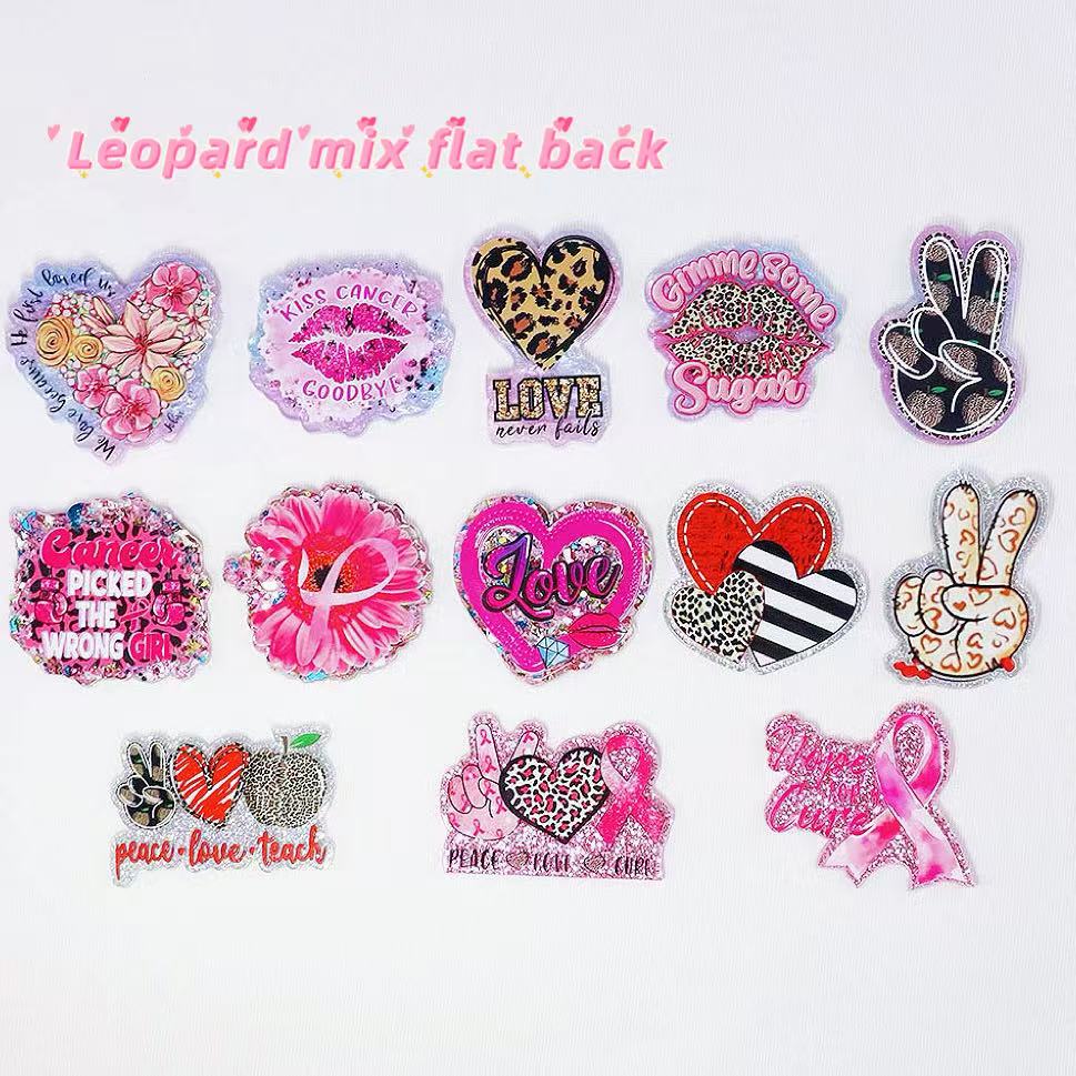 D-07 Gliter Cartoon Flat Back (13styles