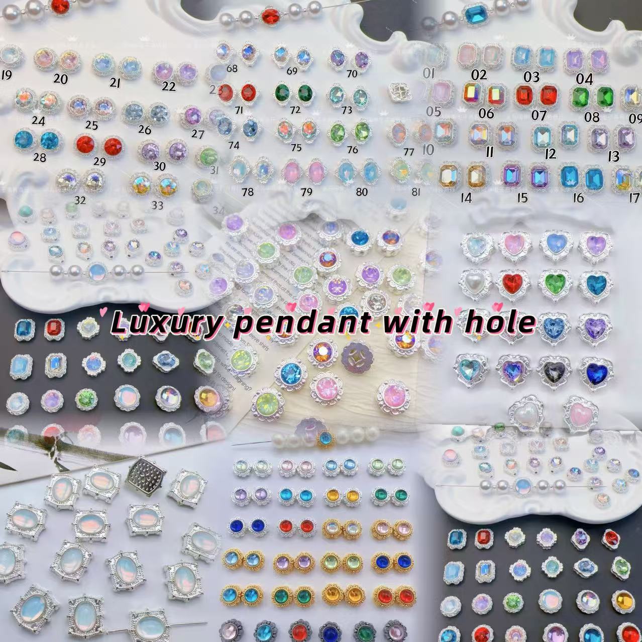 P-08 Luxury Alloy Pendant (with hole(color dots