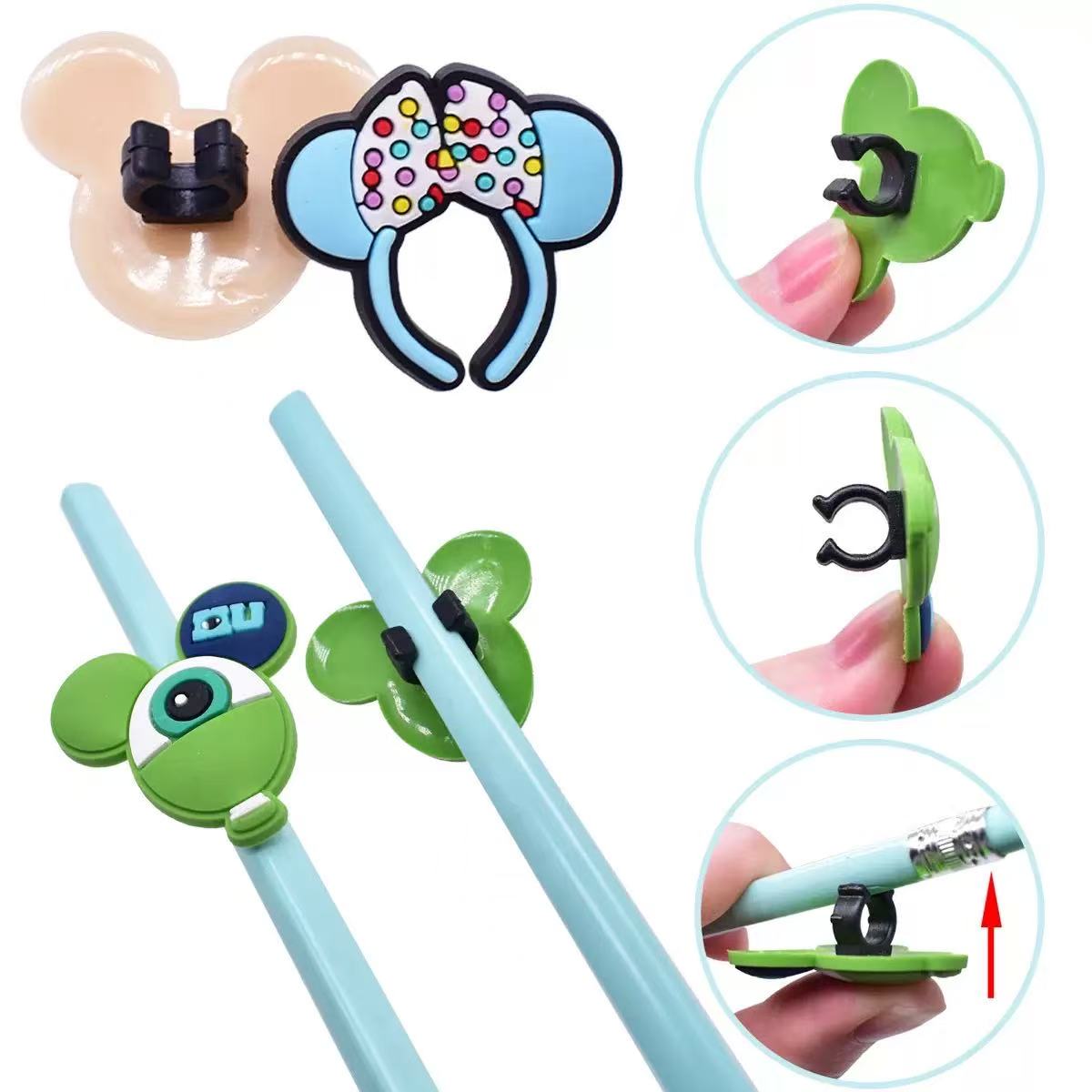 D-03 Cartoon Pen Clips (4 pcs/bag(by duck